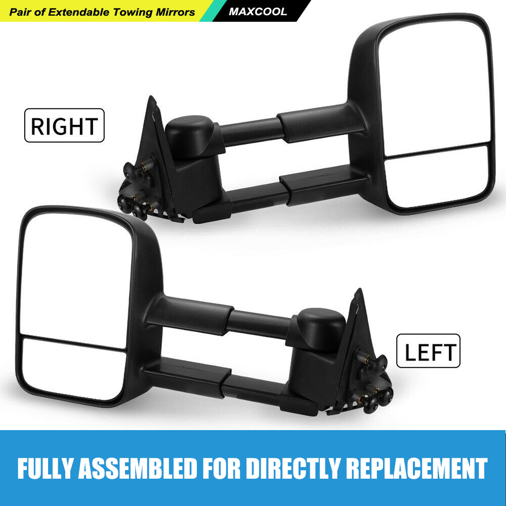 2X Towing Mirrors Extendable For NISSAN PATROL GU Y61 1997- 2016 Black