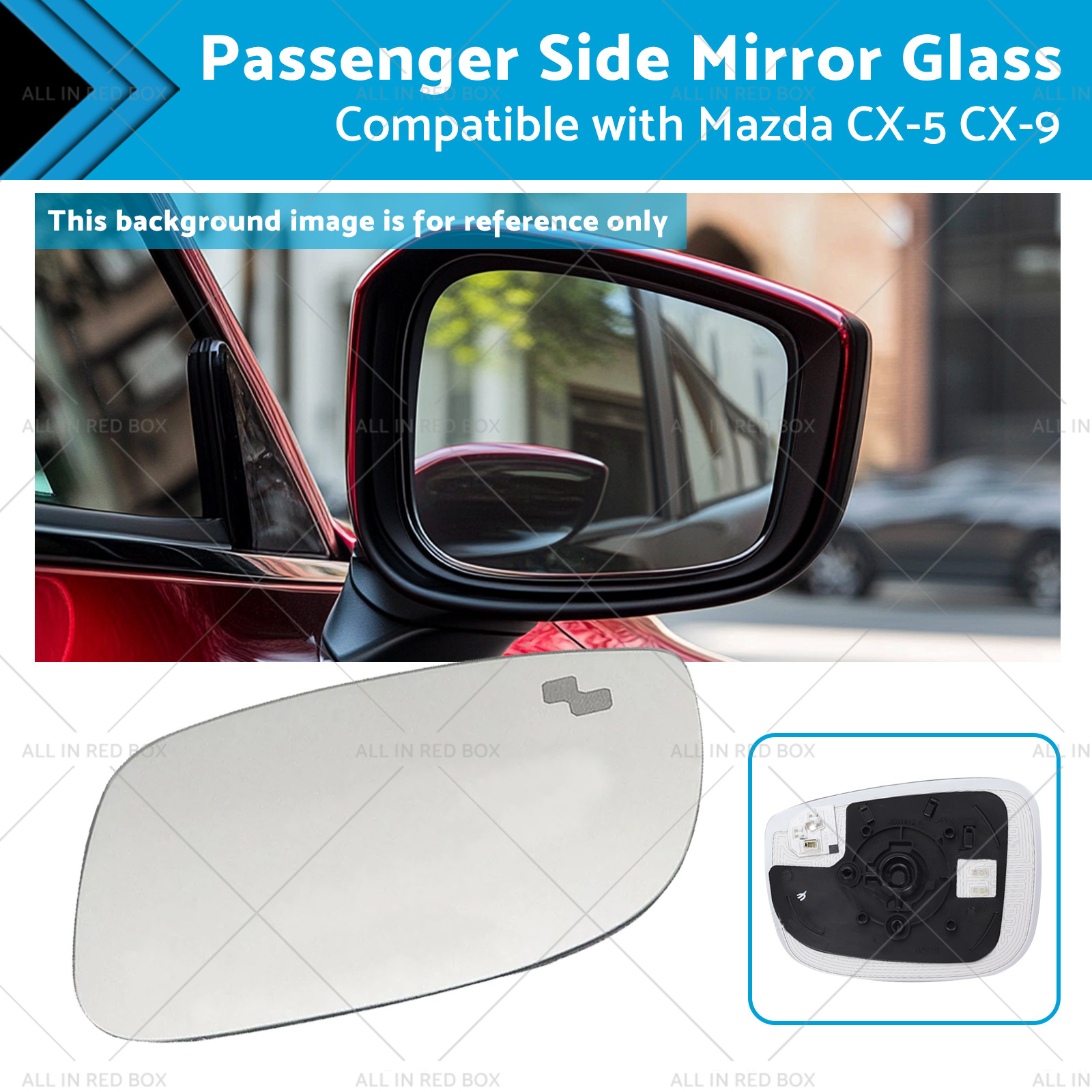 Passenger Side Mirror Glass Suitable for Mazda CX-5 CX-9 2017-2023
