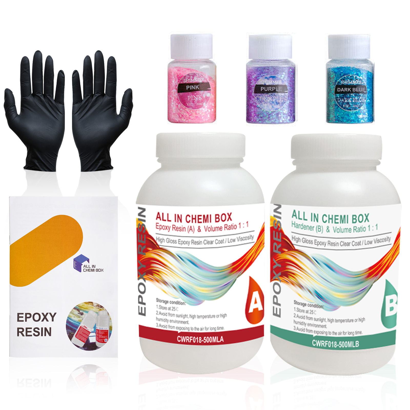 Epoxy Resin Ultra Clear Premium Deep Casting 11 Pigment Powder